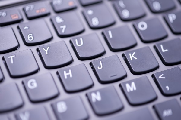 computer keyboard pictured with a narrow depth of field