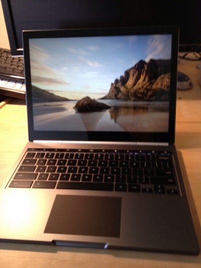 Oen Chromebook with photo on screen