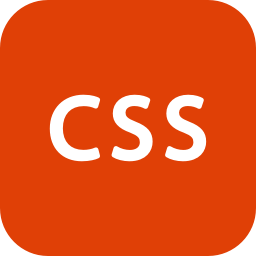 Orange square with CSS letters