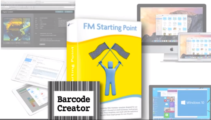 Barcode Creator logo combined with FM Starting Point logo