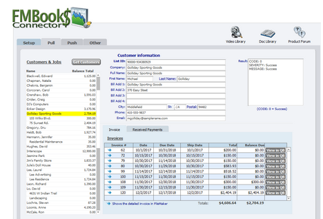 Example of FileMaker to Quickbooks integration