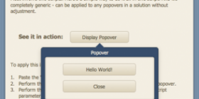 Example of a popover window