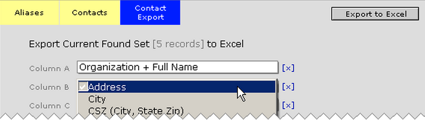 Example of Export file