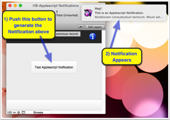 Example of an applescript notification