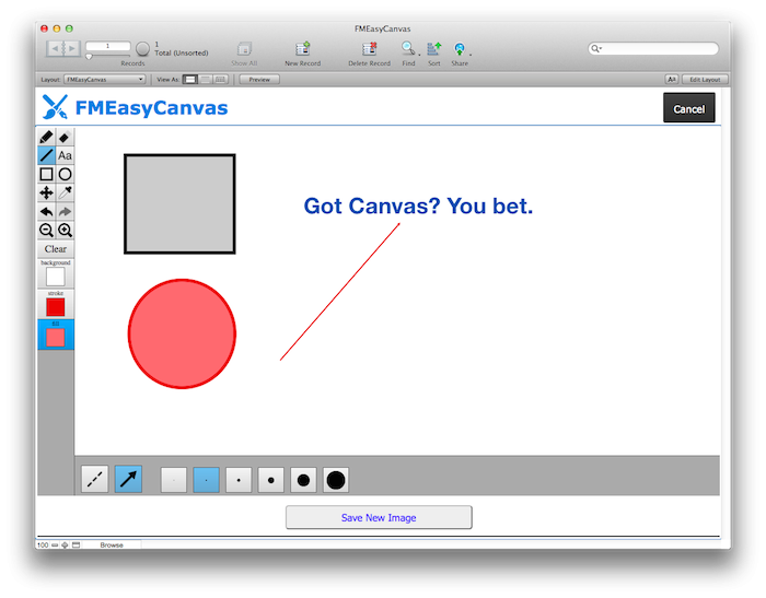Example of text and images in FMEasyCanvas