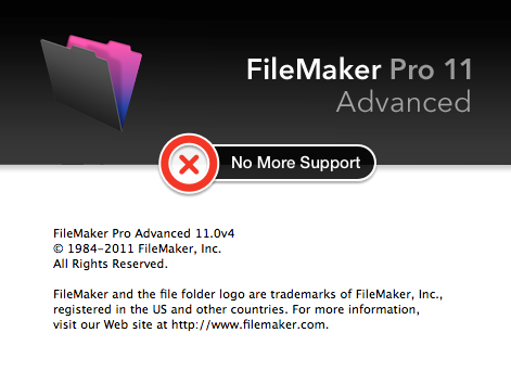 No More Support for FileMaker 11 Product Family next year