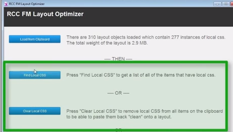 Screen shot of FileMaker Layout Optimizer