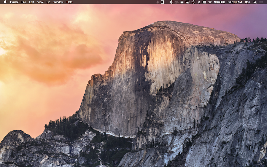 Screen shot of Yosemite