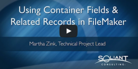 Container fields in related records