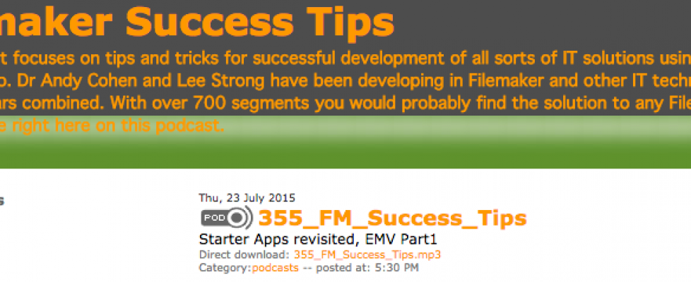 Filemaker Success Tips 355 and 356