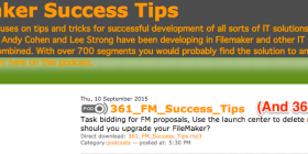 Filemaker Success Tips 361 and 362