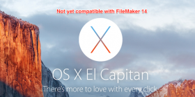 Not yet compatible with FileMaker 14