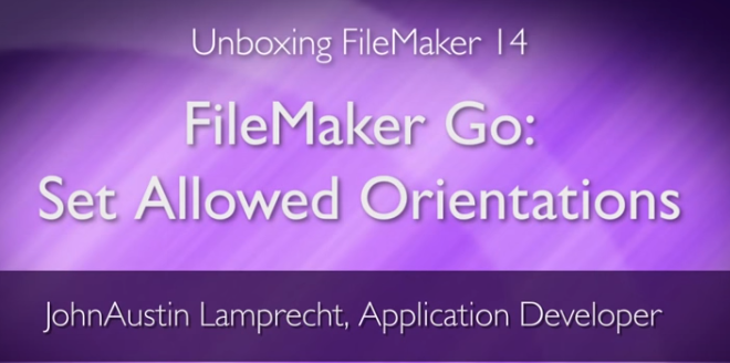 FileMaker Go - Set Allowed Screen Orientations